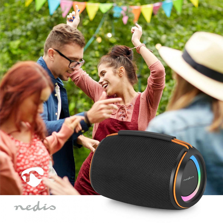 Nedis Bluetooth® Speaker | 360 min | Håndholdt design | 40 W | Mono | Hjem / Portable / Utendørs | Linkable | Oransje / Sort