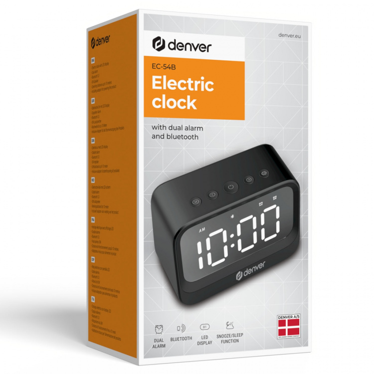 Denver Klocka Alarm Bluetooth-högtalare Svart