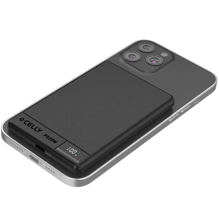 Celly Powerbank 5.000 mAh 15W MagSafe-kompatibel Svart
