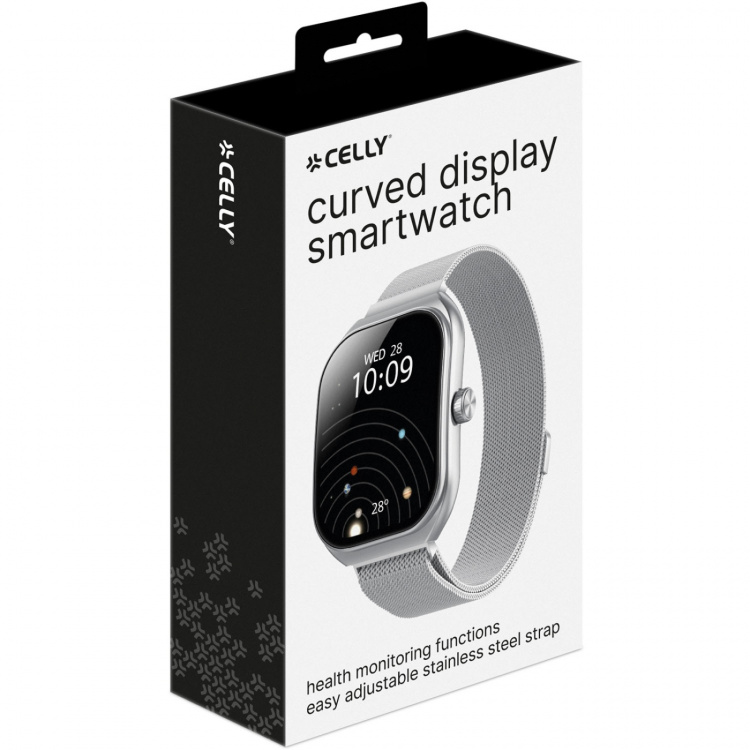 Celly Trainerwide Smartwatch Milanese mesh Silver