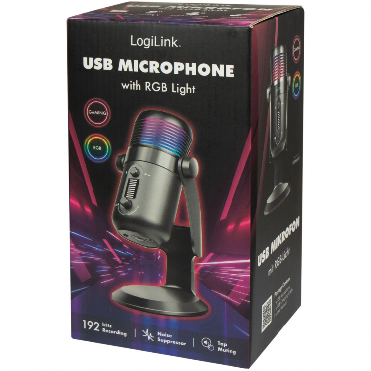 LogiLink Mikrofon USB Riktad NRC RGB Svart