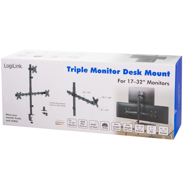 LogiLink Monitorfäste Trippel 17-32