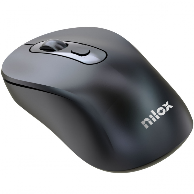Nilox Trådlös mus Dual Mode (BT + 2,4 GHz) Uppladdningsbar Svart