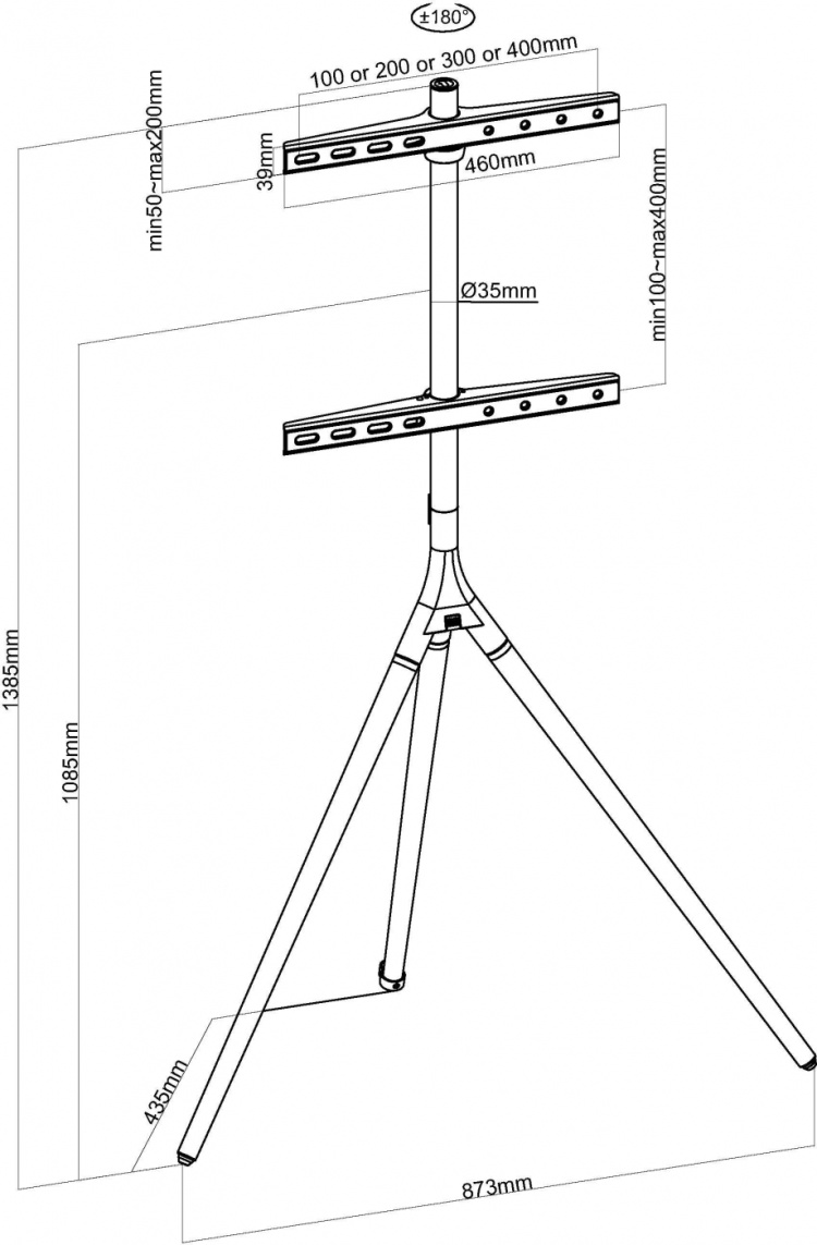 One for All WM7471 – Designet gulvstativ for TV-er på