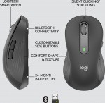Logitech Signature M650 L LEFT – trådløs mus, svart