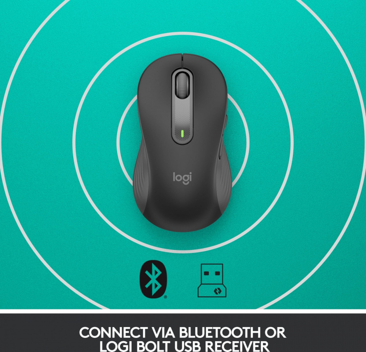 Logitech Signature M650 L LEFT – trådløs mus, svart