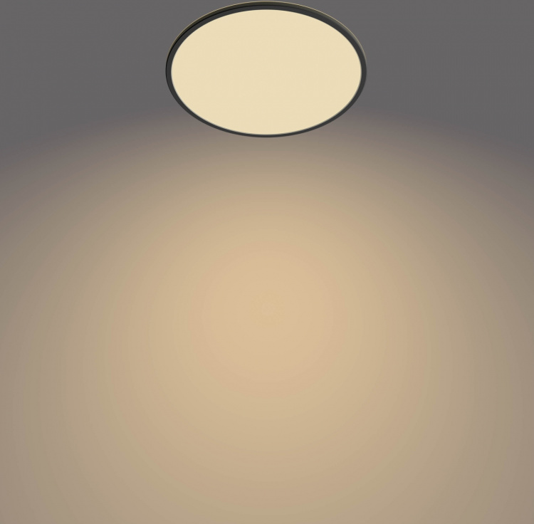 Philips Superslim CL550 taklampe, rund, svart, 1900 lm, 2700K