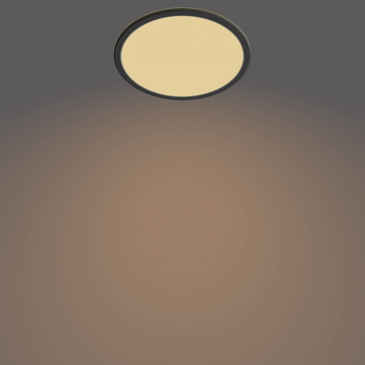 Philips Superslim CL550 taklampe, rund, svart, 1300 lm, 2700K