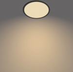 Philips Superslim CL550 taklampe, rund, svart, 1300 lm, 2700K