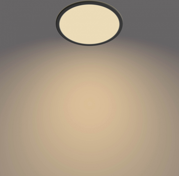 Philips Superslim CL550 taklampe, rund, svart, 1300 lm, 2700K