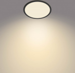 Philips Superslim CL550 taklampe, rund, svart, 1300 lm, 2700K