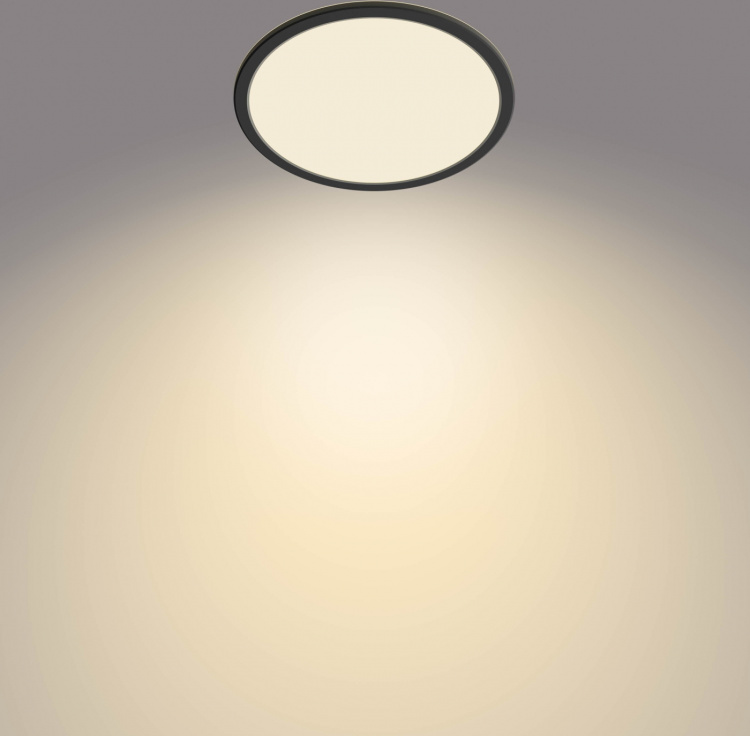 Philips Superslim CL550 taklampe, rund, svart, 1300 lm, 2700K