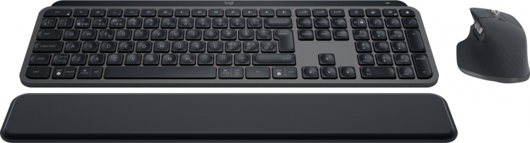 Logitech MX Keys S Combo – tastatur og mus med håndleddstøtte, grafittgrå. Se