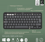 Logitech Pebble Keys 2 K380s-tastatur, grå