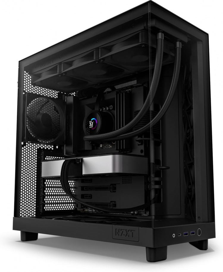 NZXT H6 Flow ATX-kabinett med panoramavindu, svart I utformingen