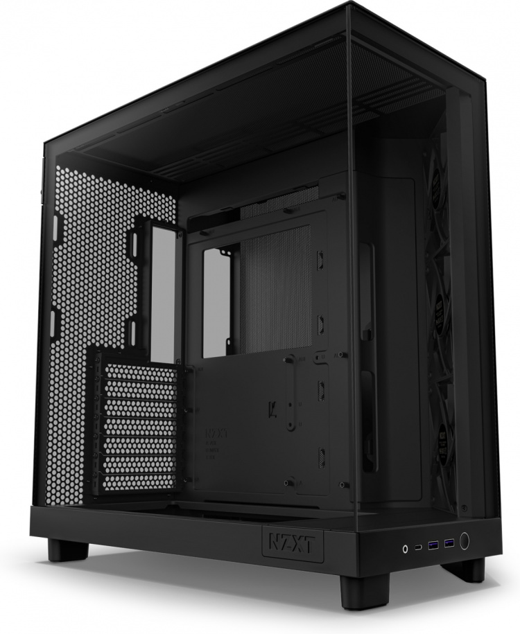 NZXT H6 Flow ATX-kabinett med panoramavindu, svart I utformingen