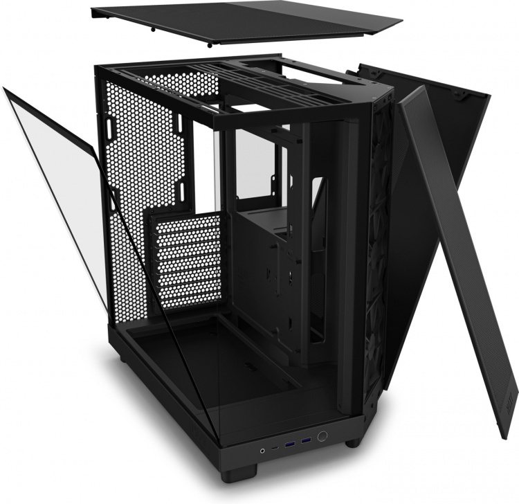 NZXT H6 Flow ATX-kabinett med panoramavindu, svart I utformingen