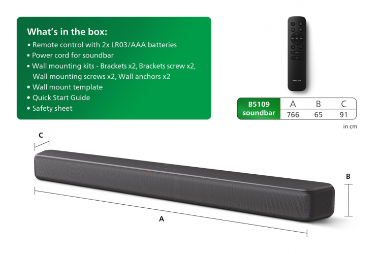 Philips TAB5109 2.0 Soundbar-lydsystem