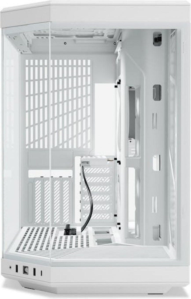 Hyte Y70 Snow White ATX-kabinett med panoramavindu, hvit