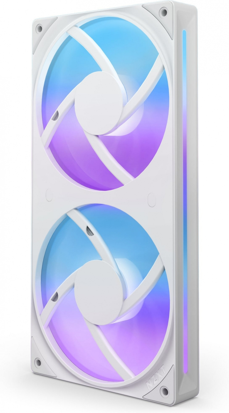 NZXT F240 RGB CORE-vifte, 2 * 120 mm, hvit Det integrerte