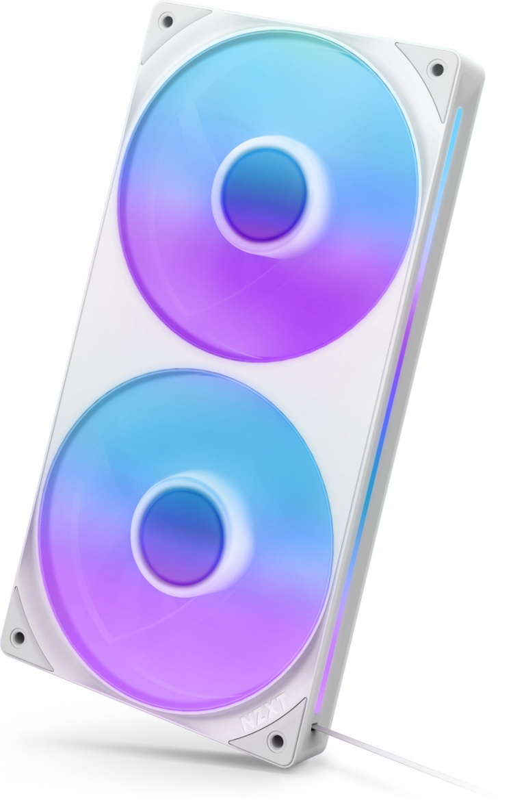 NZXT F240 RGB CORE-vifte, 2 * 120 mm, hvit Det integrerte