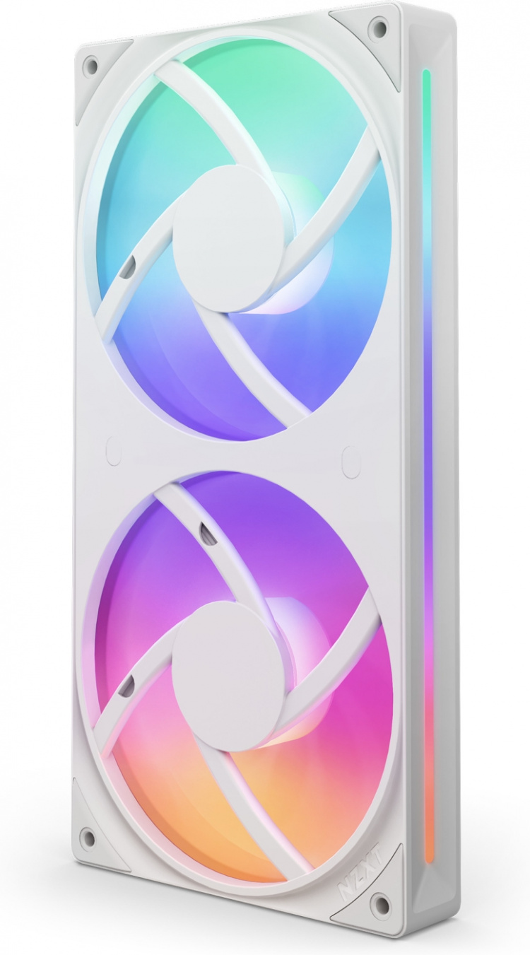 NZXT F240 RGB CORE-vifte, 2 * 120 mm, hvit Det integrerte
