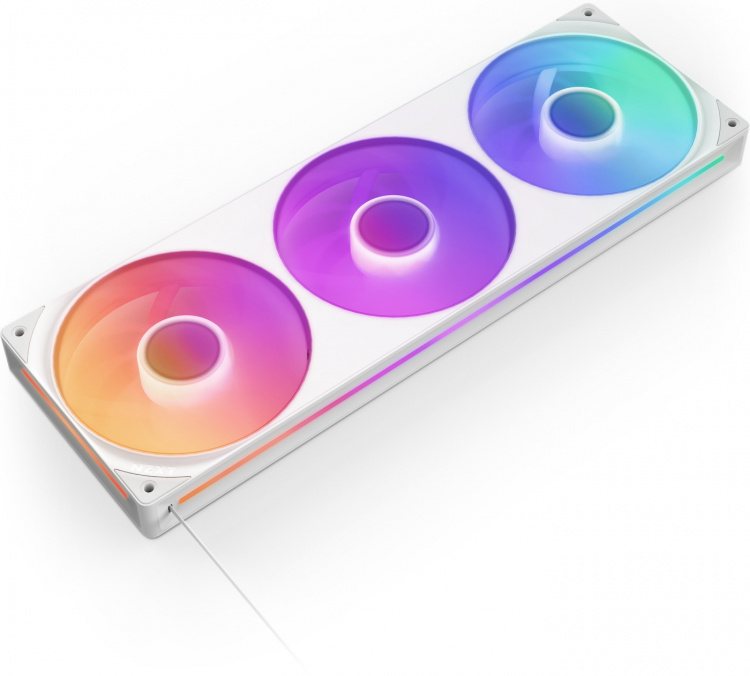 NZXT F360 RGB CORE-vifte, 3 * 120 mm, hvit Det integrerte