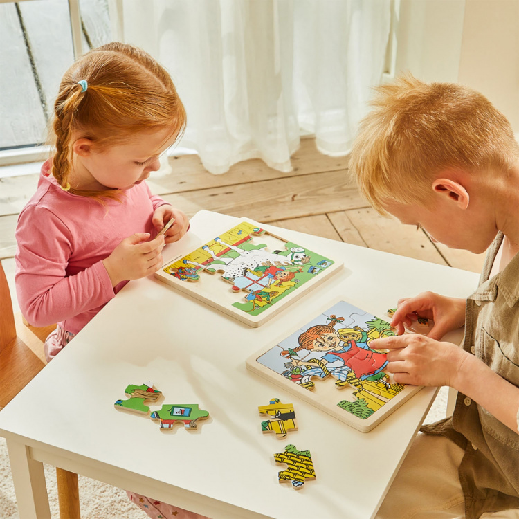 ASTRID LINDGREN Puslespill 16 Pcs Pippi Langstrømpe - Square Horse