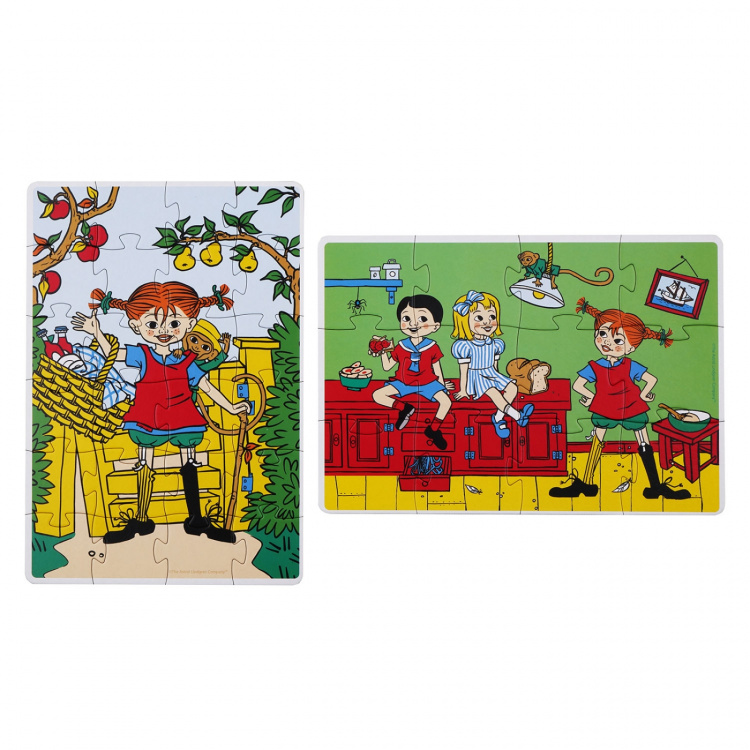 ASTRID LINDGREN Puslespill Pippi 2 Puslespill 12stk + 24stk