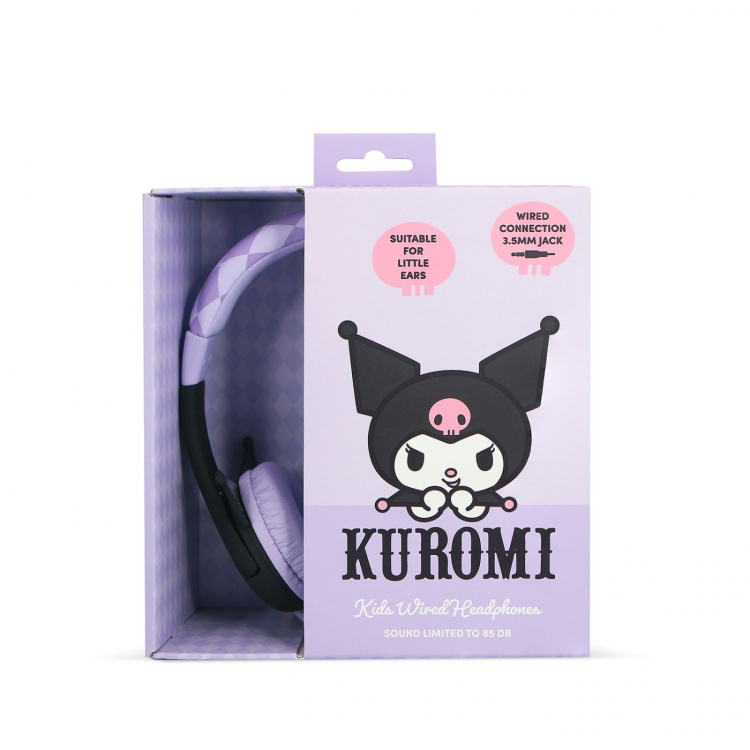 KUROMI Hodetelefon Pink Kablet On-Ear 85dB med Ører