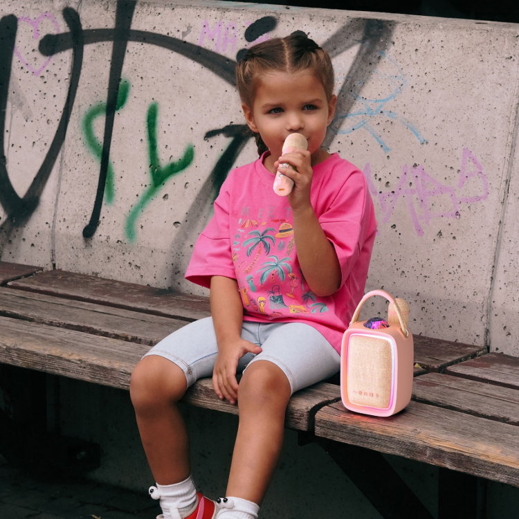 Mobility On Board Høyttaler/Karaoke-sett Singy Party Rosa