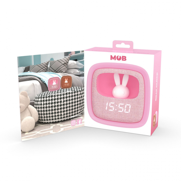 Mobility On Board Vekkerklokke med Lys Billy Clock Rosa Marshmallow