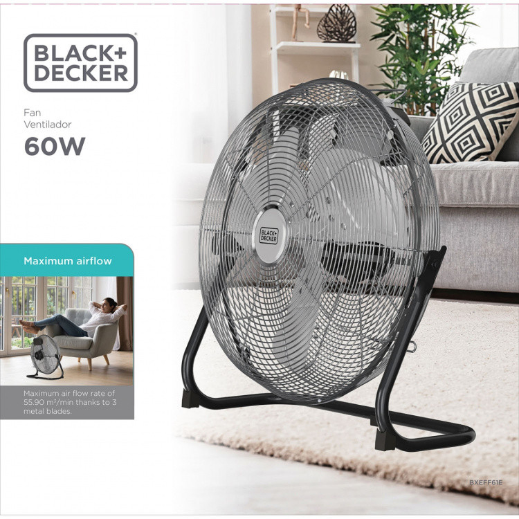 BLACK+DECKER Gulvvifte 60W Svart