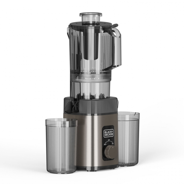 BLACK+DECKER Juicer Slow Juicer 1400W Rustfritt Stål