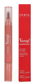 Pupa Milano Pupa Vamp! Marker Duo 4 ml #002 Frozen Rose / lip marker 1,4ml / lip gloss 2,6ml