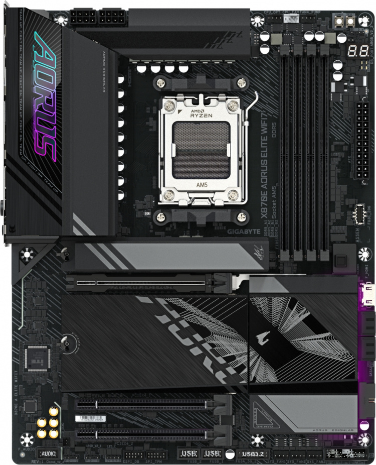 Gigabyte X870E AORUS ELITE WIFI7 ATX-hovedkort