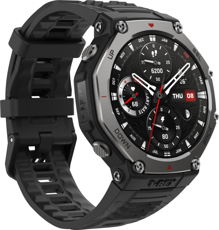 Amazfit T-Rex 3 smartklokke, 48,5 mm, svart