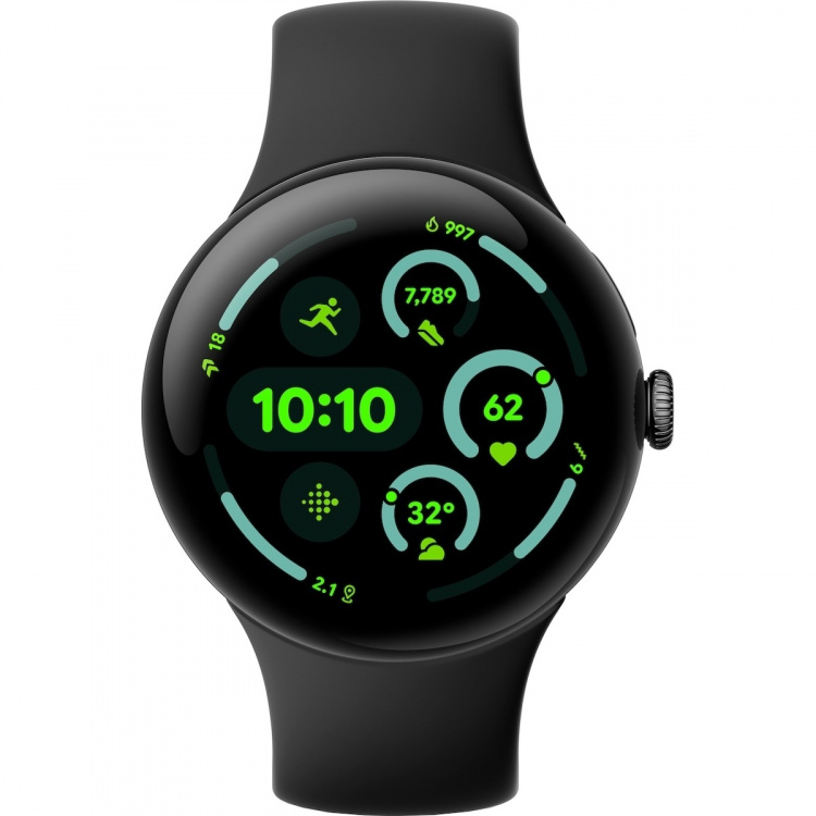 Google Pixel Watch 3 LTE-smartklokke, 45 mm, Obsidian / Matte Black