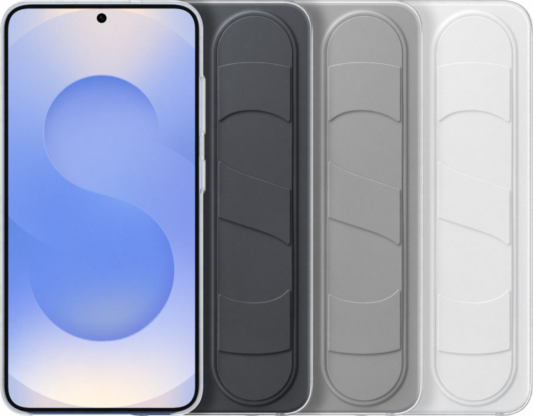 Samsung Galaxy S25 Standing Grip beskyttelsesdeksel, grå / mint