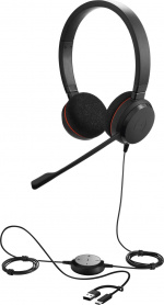 Jabra Evolve 20 hodetelefon med mikrofon, stereo, UC, USB-C/USB-A-