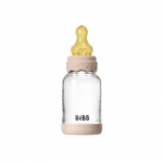 BIBS Glass Boheme babyflaske, rund, med latex - Blush - 120 ml