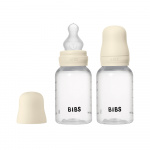 BIBS Rund silikonflaske, 2-pakning – elfenben – 150 ml