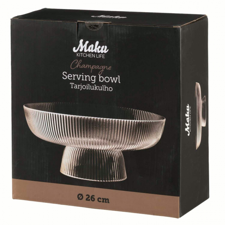 Maku Serveringsskål räfflad champagne 26 cm