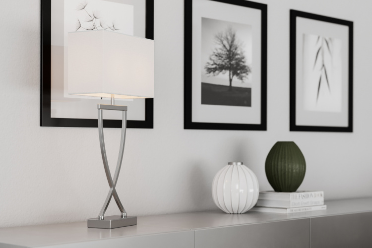 By Rydéns Bordlampe Omega 52 cm krom/hvit 2820430-5000By Rydéns