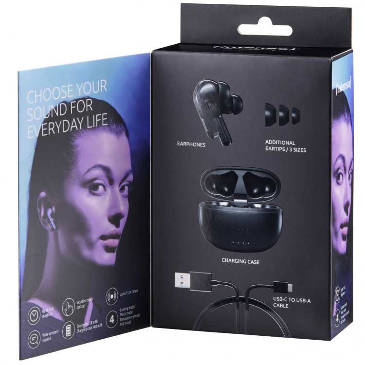 Intenso Handsfree Buds / Earphone Black Intenso