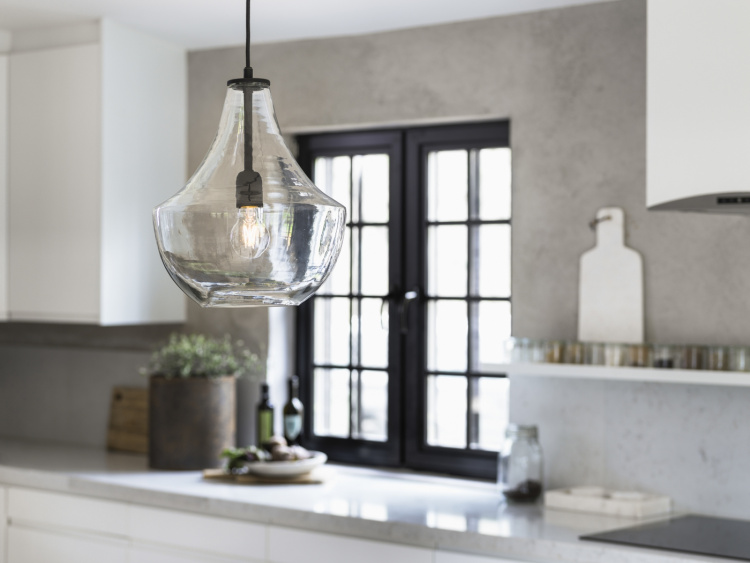 PR Home Taklampa Hamilton Clear/black 21cm PR Home