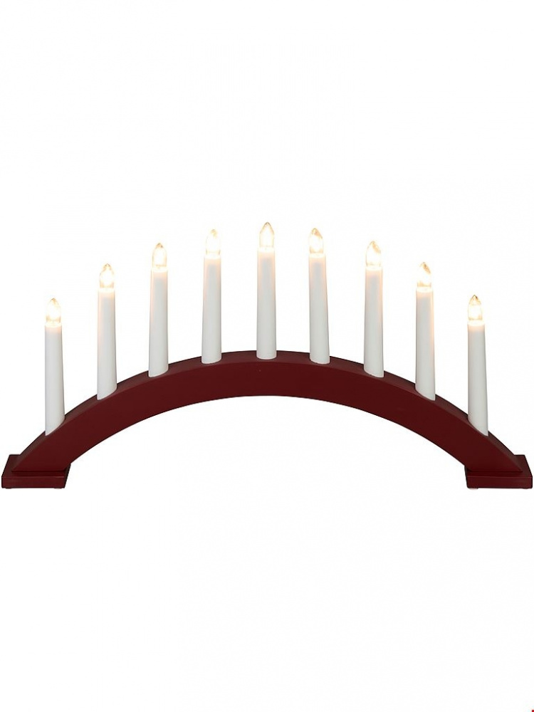 Konstsmide Elljusstake 3938-520 Matt mörkröd 9 ljus Konstsmide