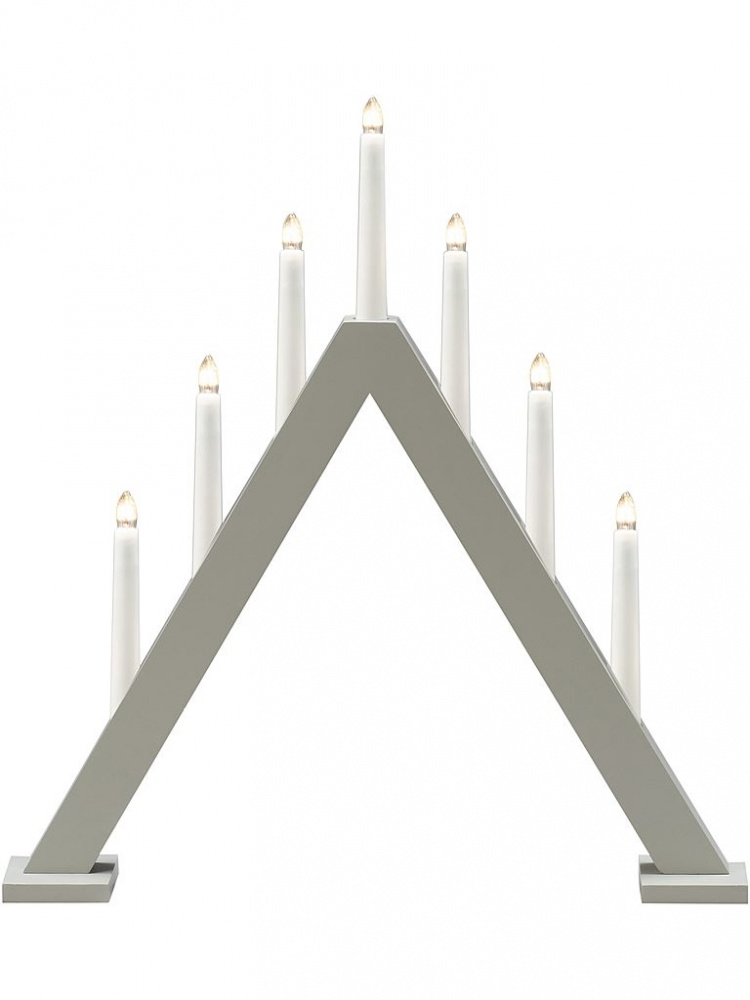 Konstsmide Elljusstake 7-arm 3931-305 7 ljus trä grå Konstsmide